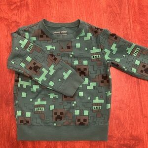 Green Kids Minecraft Sweatshirt size 5T